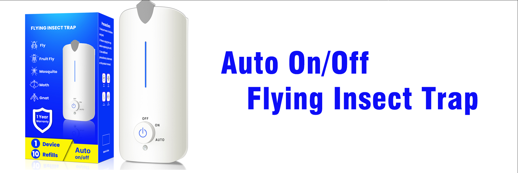 Auto On/Off Flying Insect Trap white